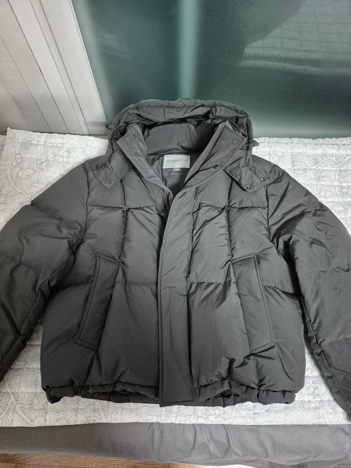 25FW 벨리에 크로스 라인 후디드 구스 다운 슬레이트그레이 상품이미지3