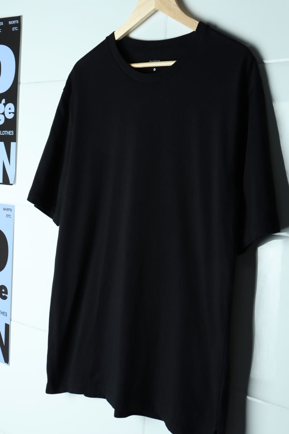 (L-XL) 무신사 스탠다드 반팔 티셔츠 블랙 무지 박시-H33332 상품이미지1