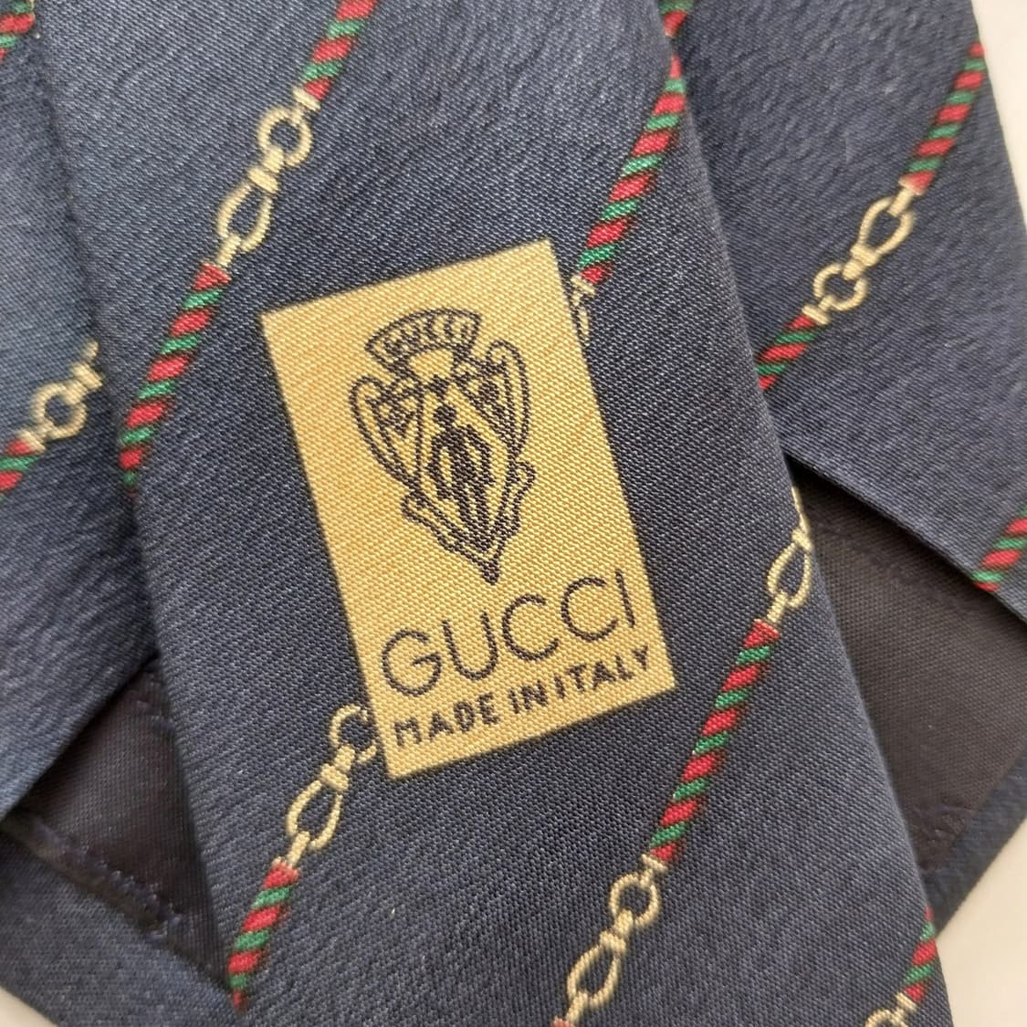 구찌 실크 체인 스트라이프 넥타이 8.2cm A+~A등급 K1396
 상품이미지10