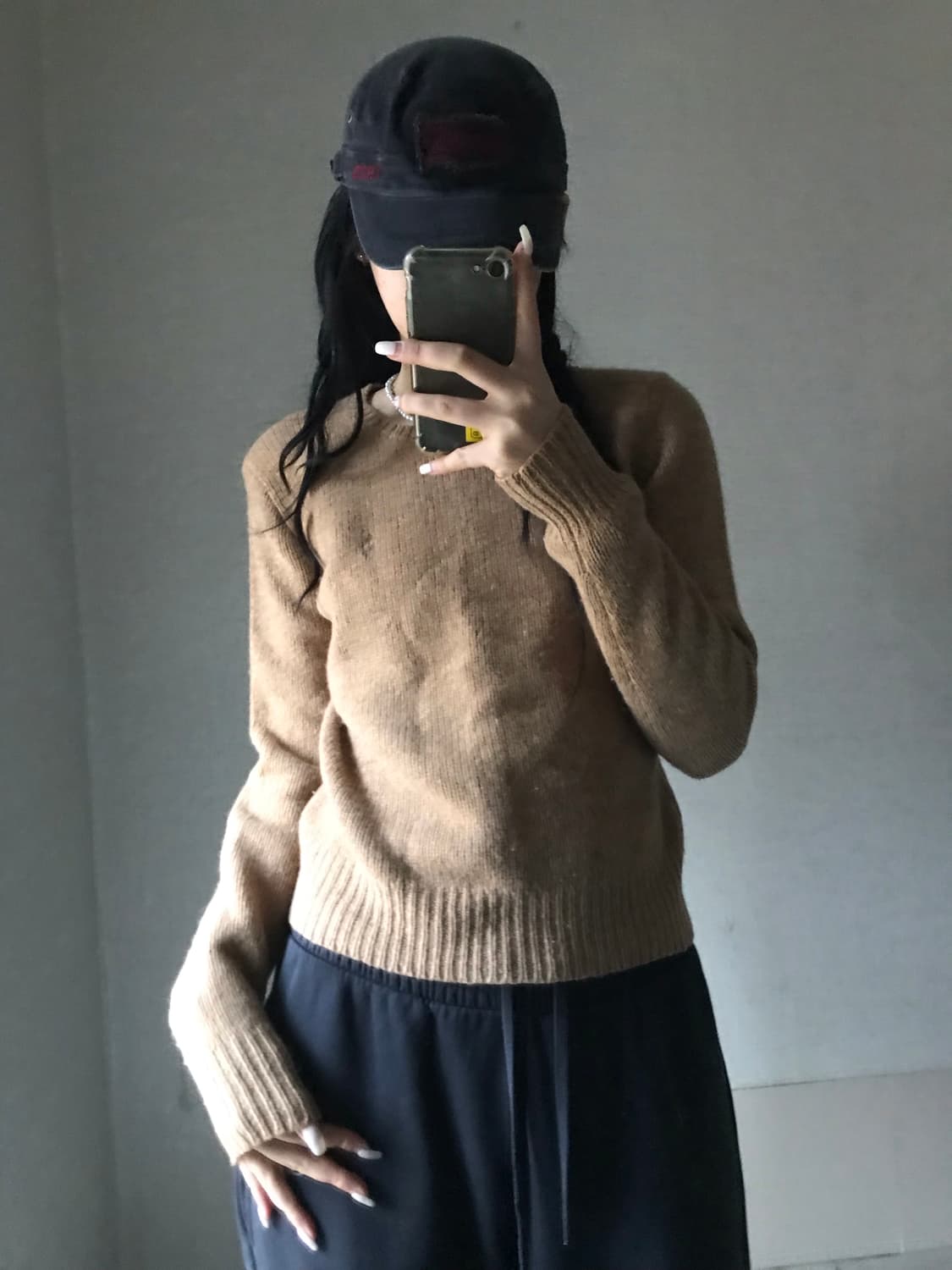 폴로 베이지 보카시 니트 상품이미지1