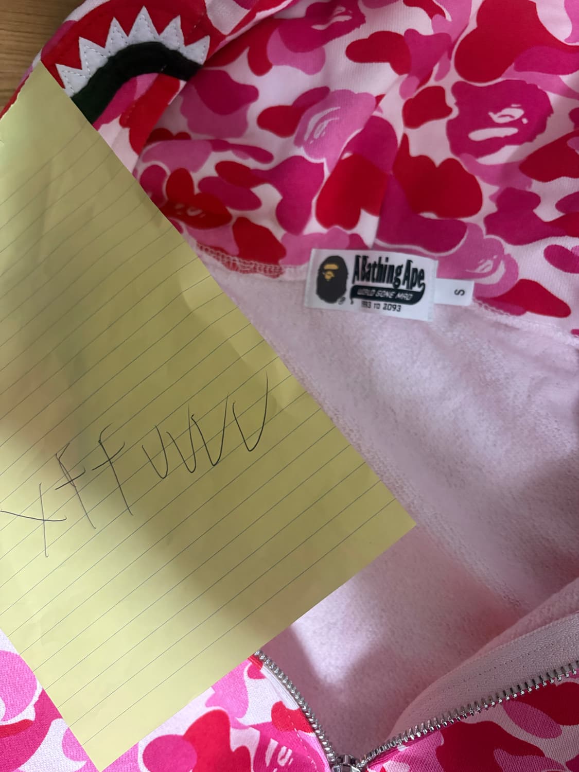 베이프 샤크후드 핑크 새상품 상품이미지3