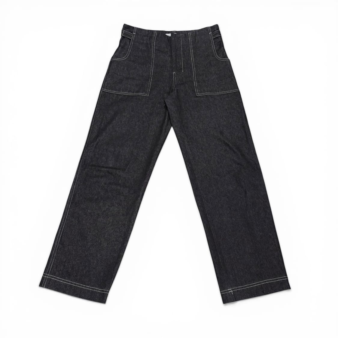 1 M 밈더워드로브 블랙 스티치 데님팬츠 상품이미지1