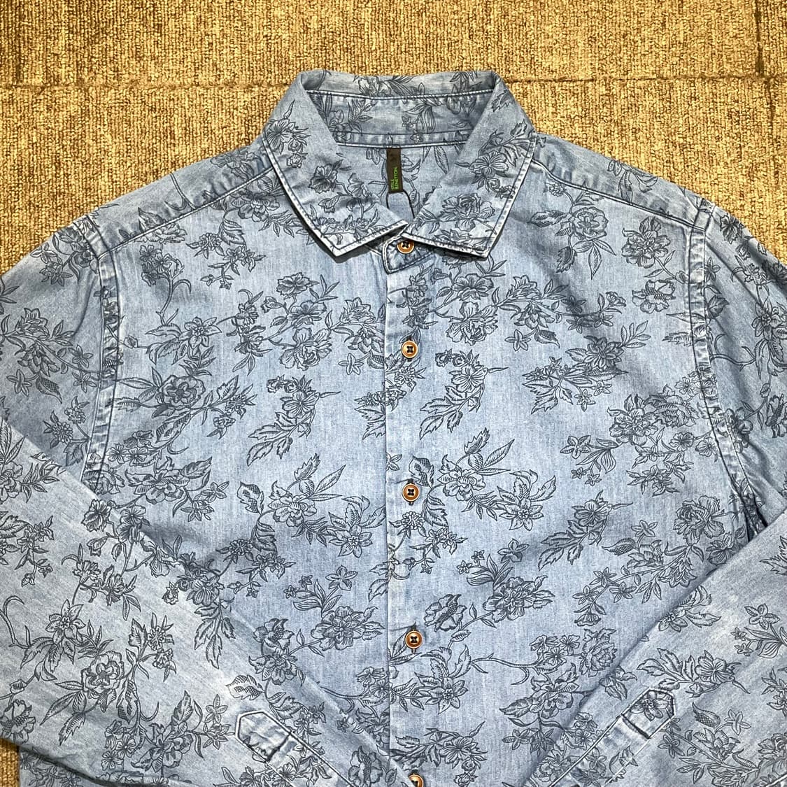  (L) 블루 플로럴 빈티지 셔츠 상품이미지6