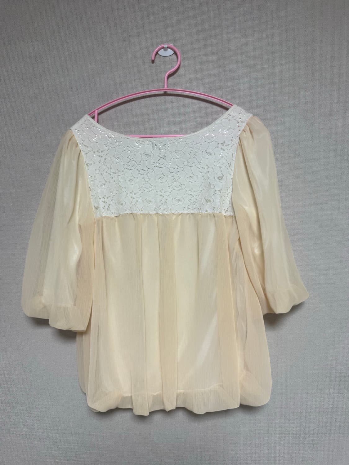 리본 레이스 5부 반팔 라떼갸루 러블리 모리 상품이미지2