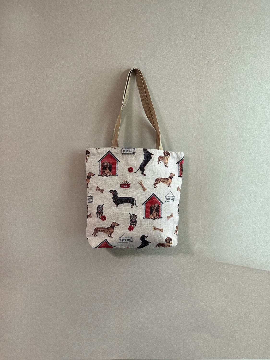 북유럽 핸드메이드 닥스훈트 토트에코백 상품이미지1