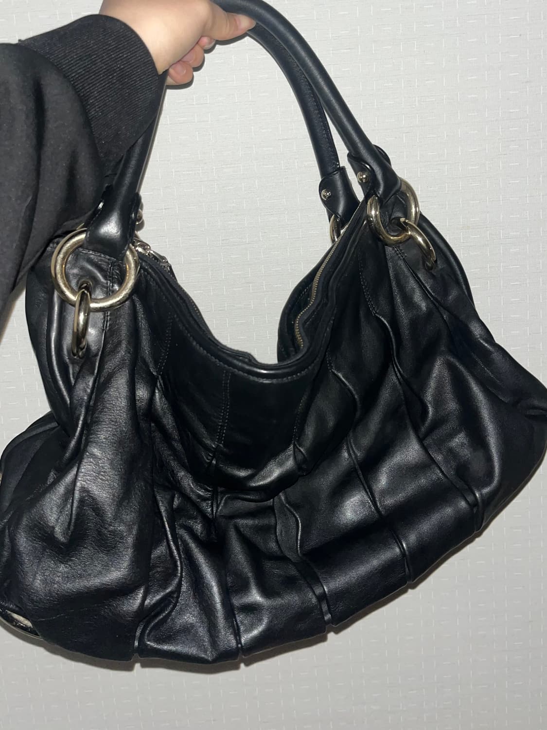 Y2k🖤발리 블랙 이태리 가죽 숄더백 상품이미지1