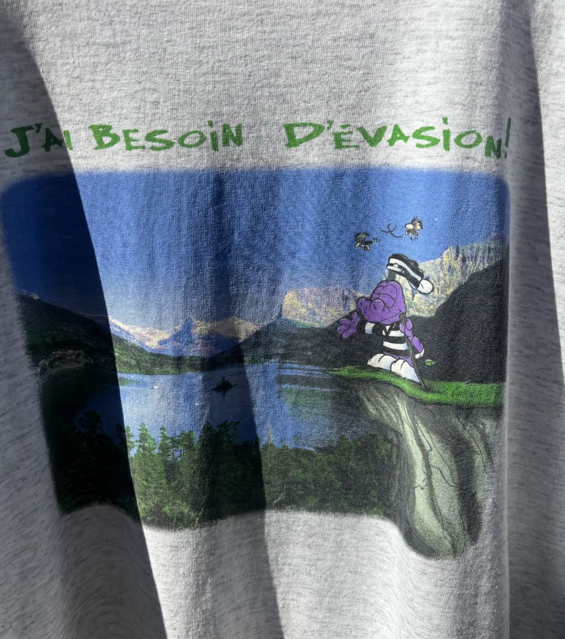 90s 프랑스 감성 "J'AI BESOIN D'ÉVASION!" 싱글 스 상품이미지1