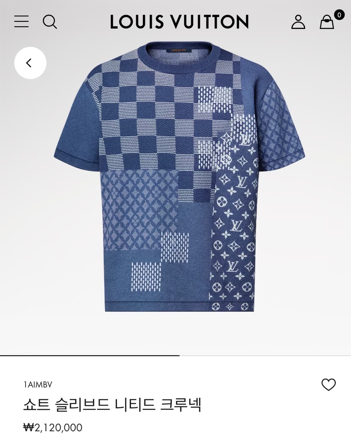 (A+/XL) / 루이비통 쇼트 슬리브드 니티드 크루넥 반팔 셔츠 상품이미지10