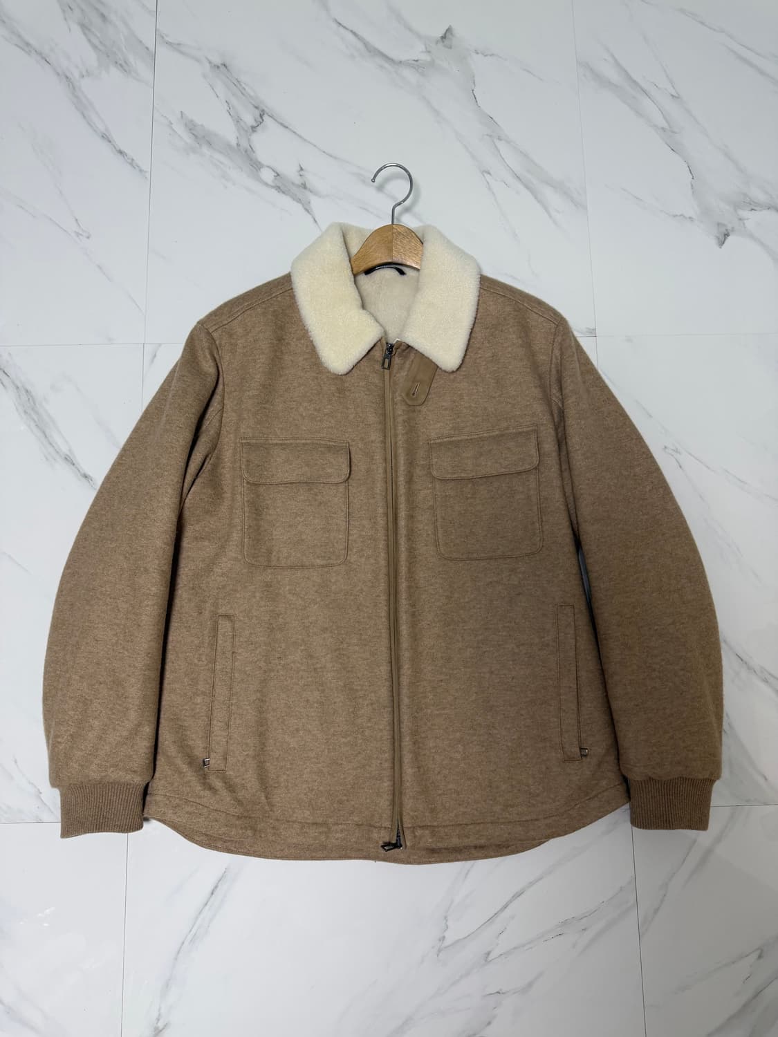 로로피아나 스웨이드 캐시미어 풀시어링 자켓 M 상품이미지1