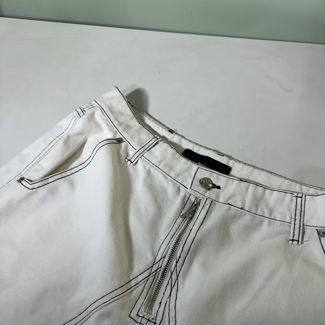 L-XL 51퍼센트 크림화이트 TUNNELLININGTROUSER 블랙스 상품이미지5