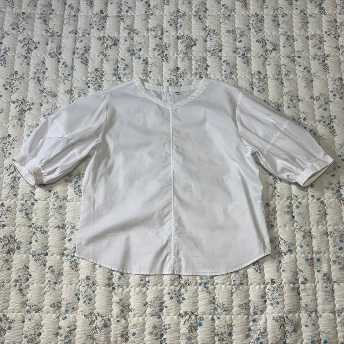 무인양품 건조가 빠른 브로드 5부 소매 블라우스 (새상품) 상품이미지1