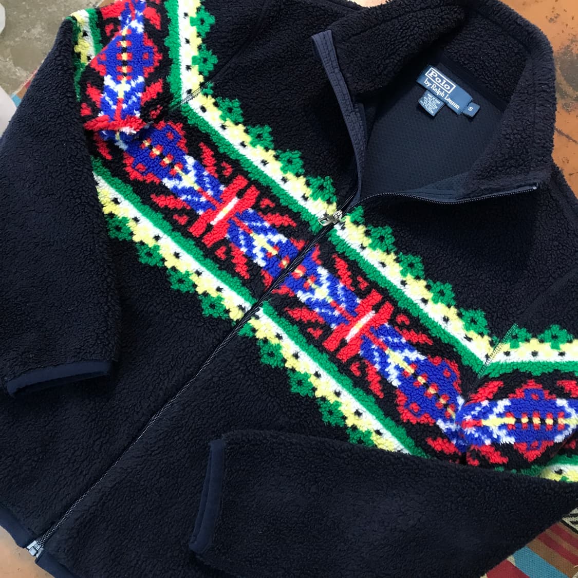 폴로랄프로렌 네이비 페어아일 양털 플리스 자켓 여성 66 남성 100 상품이미지4