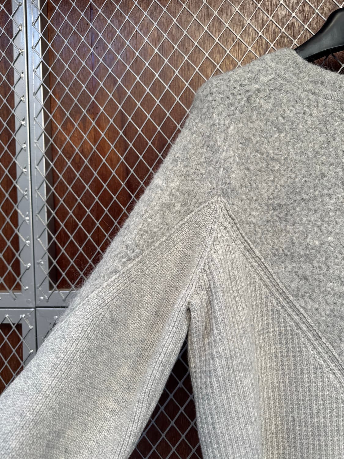 한섬 시스템 system 알파카 그레이 오버핏 울 니트 스웨터 F 상품이미지4