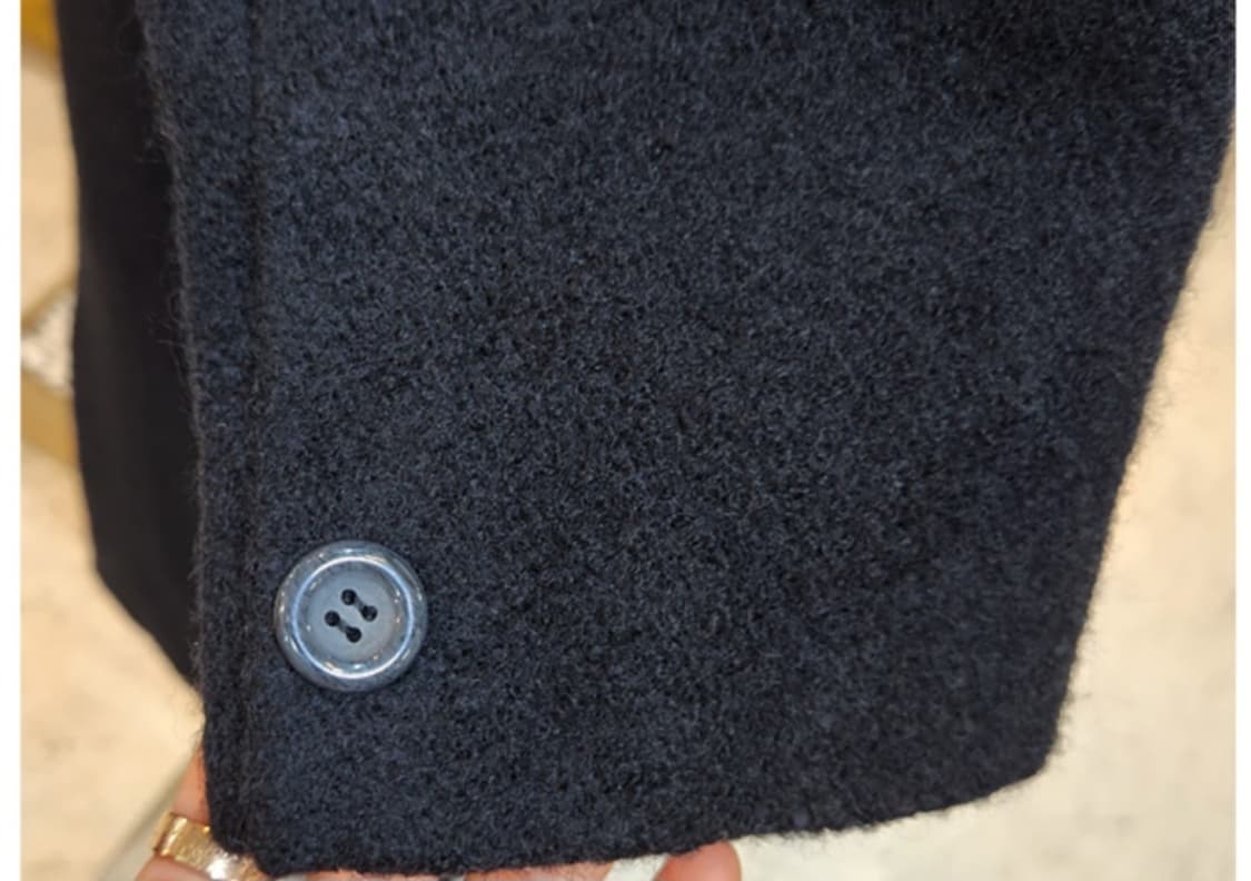 Lui chantant 도톰한 캐시미어 울 블렌드 블랙 롱 코트 상품이미지8