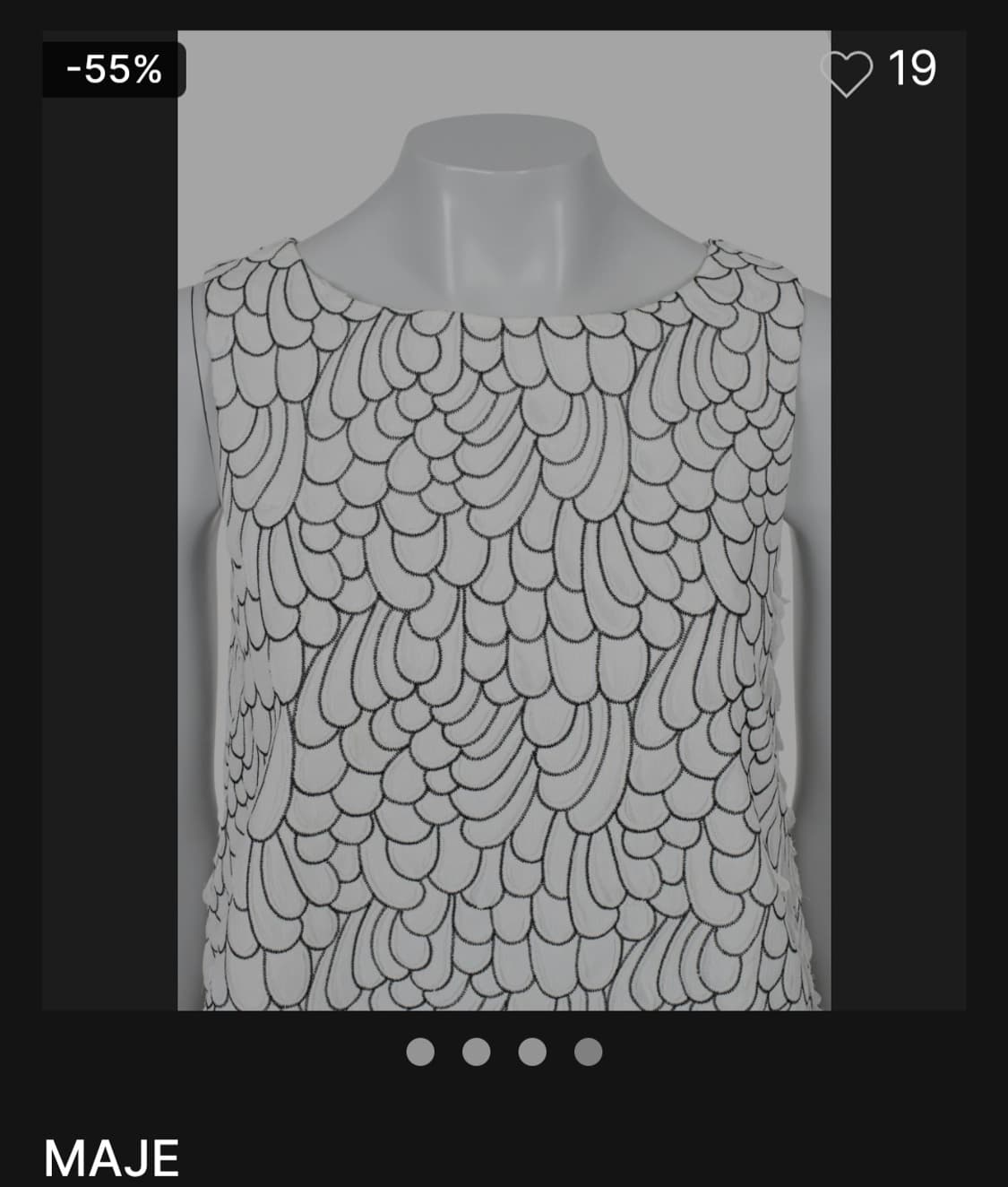 [정품] 마쥬(maje) 자수 레이어드 민소매 원피스 (2사이즈/55~ 상품이미지3