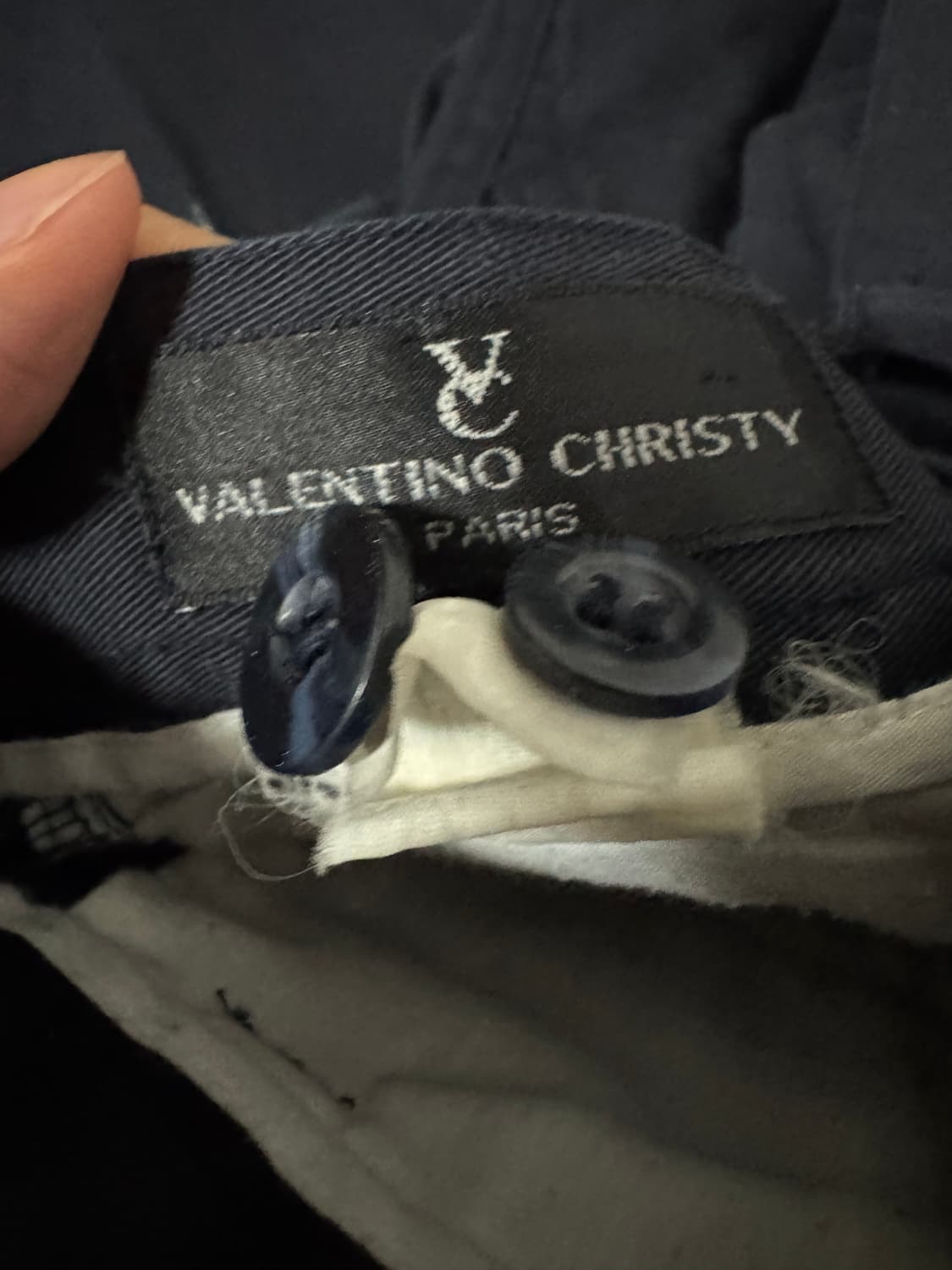 정품 발렌티노 와이드 슬랙스 33.8인치 블랙 상품이미지4