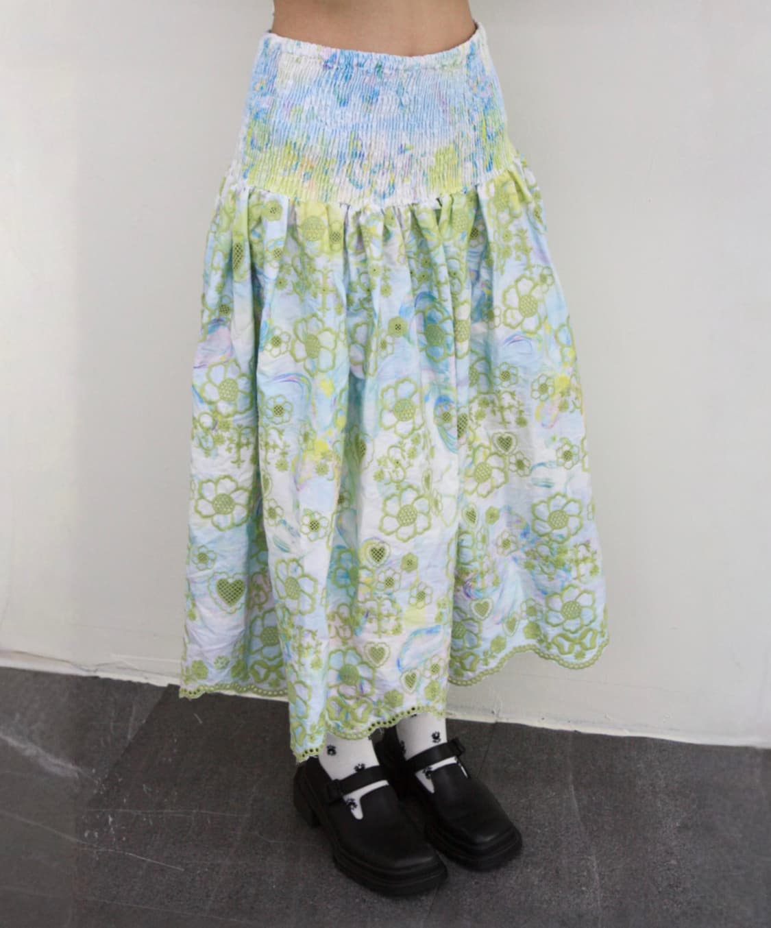 susan fang embroidered skirt 상품이미지2