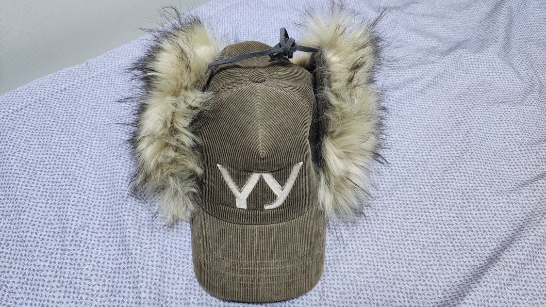 오픈와이와이 퍼 코듀로이 이어플랩캡 모자 카키 상품이미지1