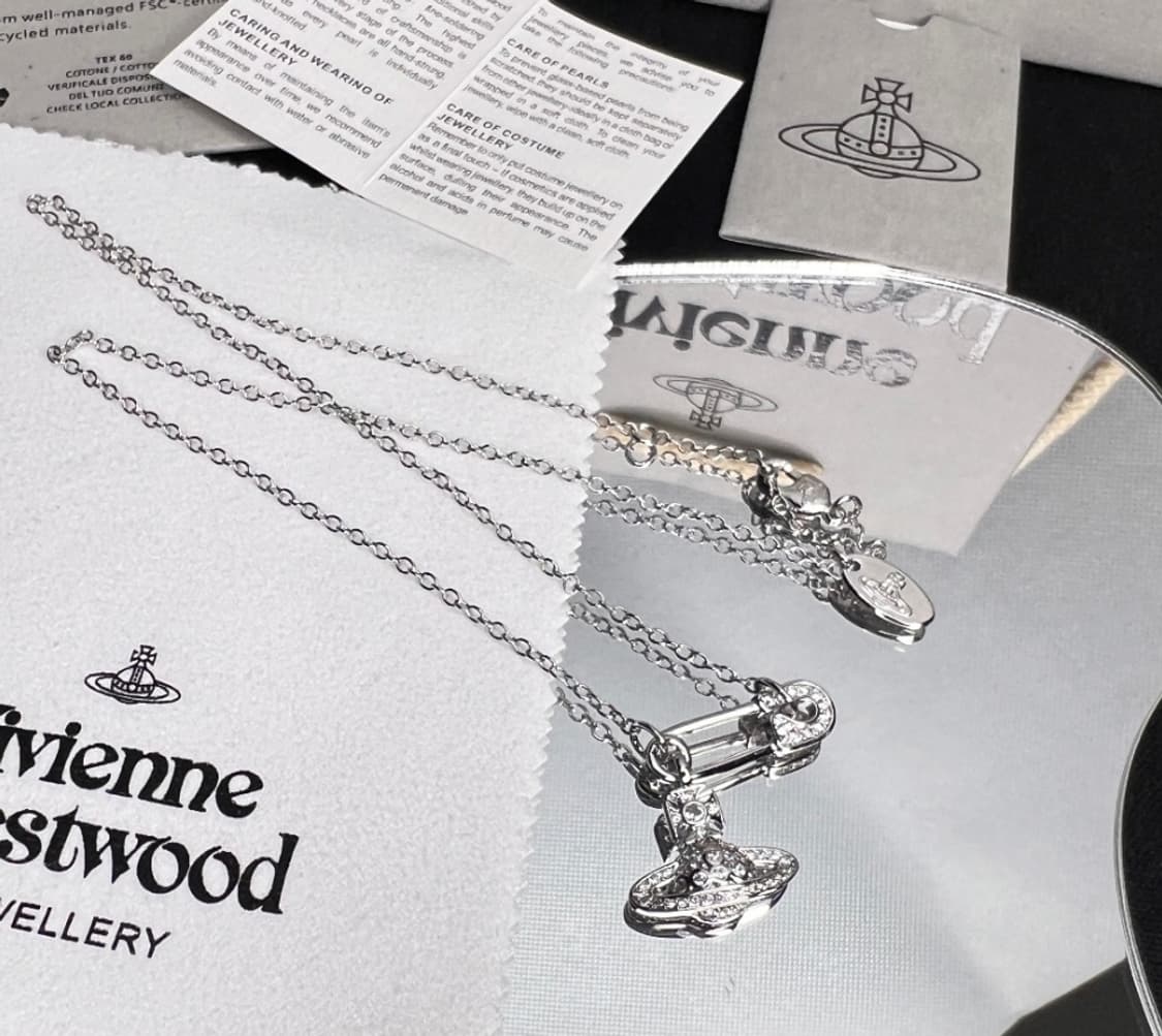 비비안웨스트우드 아카이브 큐빅 세이프티핀 orb 팬던트 목걸이 상품이미지3