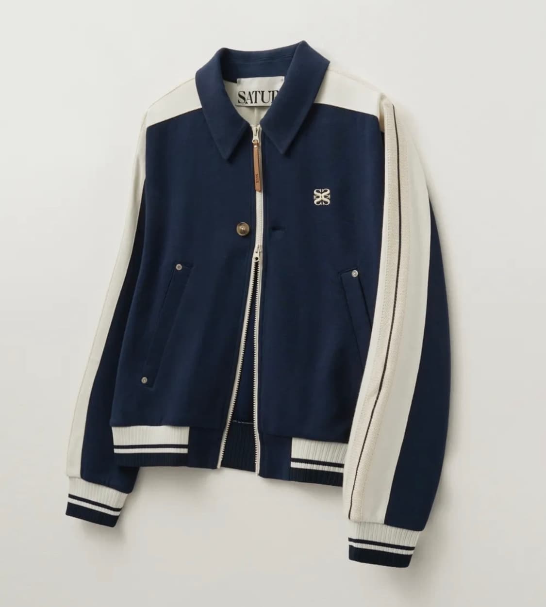 (새상품)세터 로턴 칼라 트랙 집업 자켓 클래식 네이비m 상품이미지1