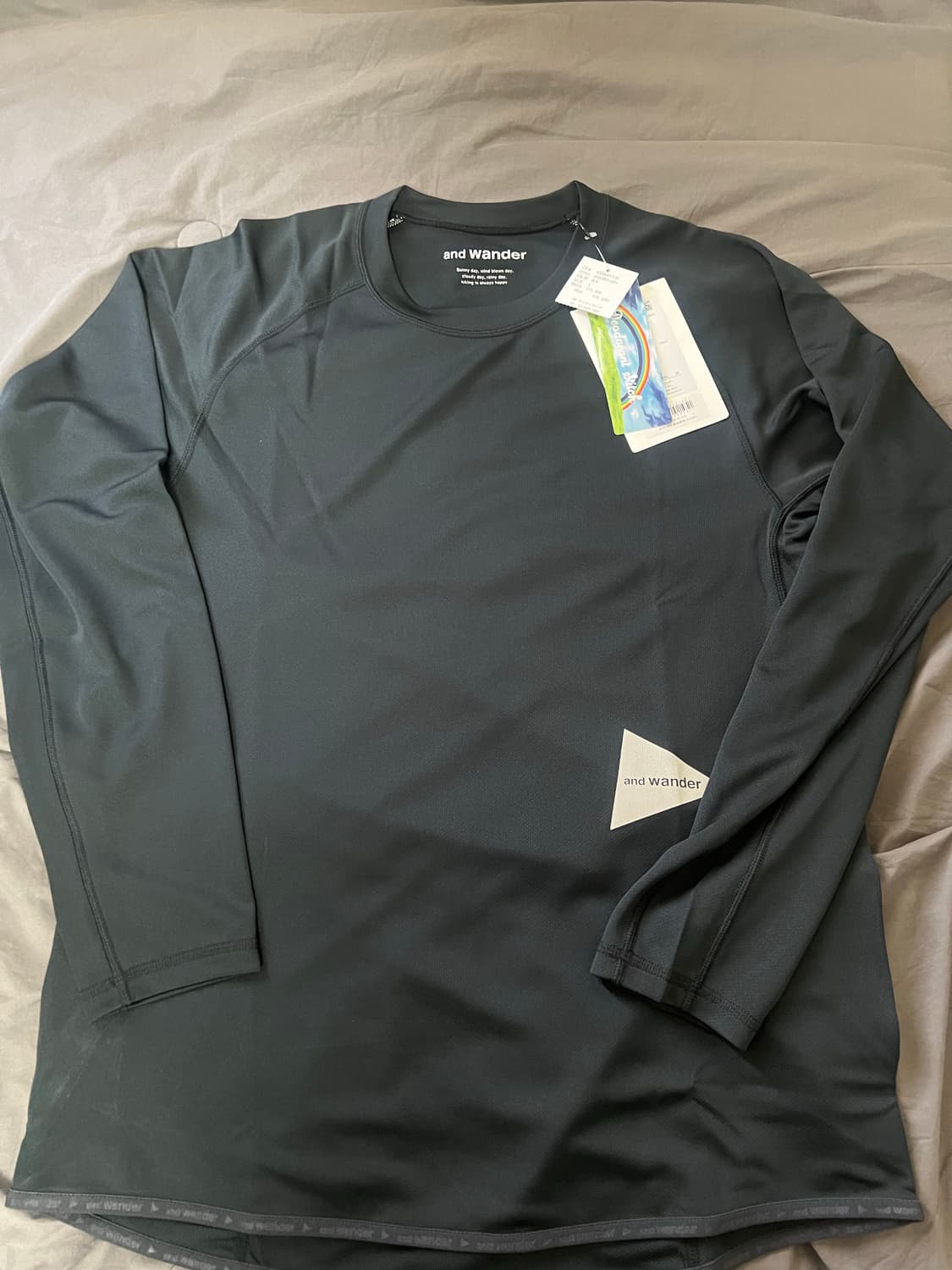 (L) 앤드원더 블랙 롱슬리브 드라이 져지 새상품 and wander 상품이미지2