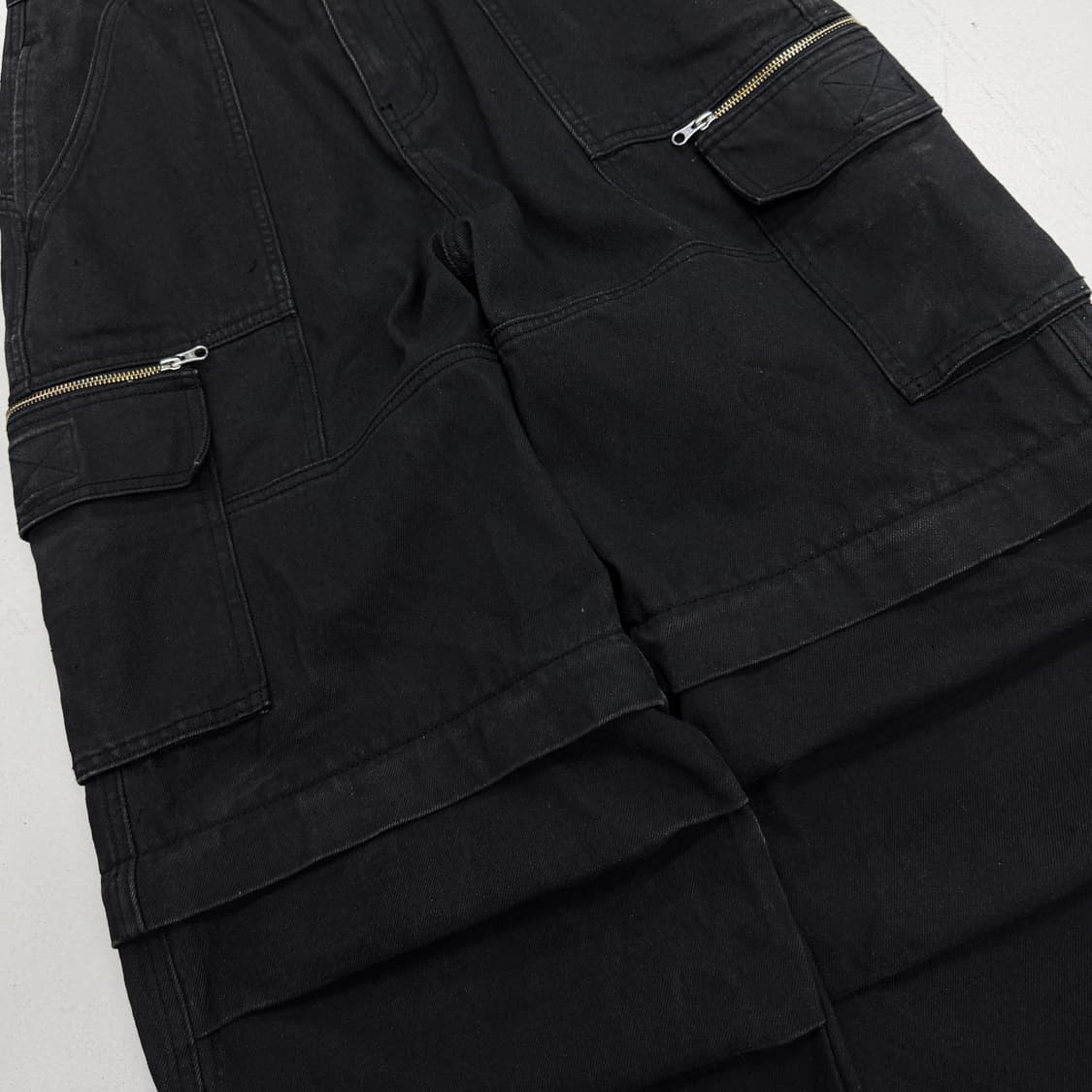 스키즘 인듀싱 멀티포켓 분리형 와이드 카고팬츠 블랙 상품이미지6