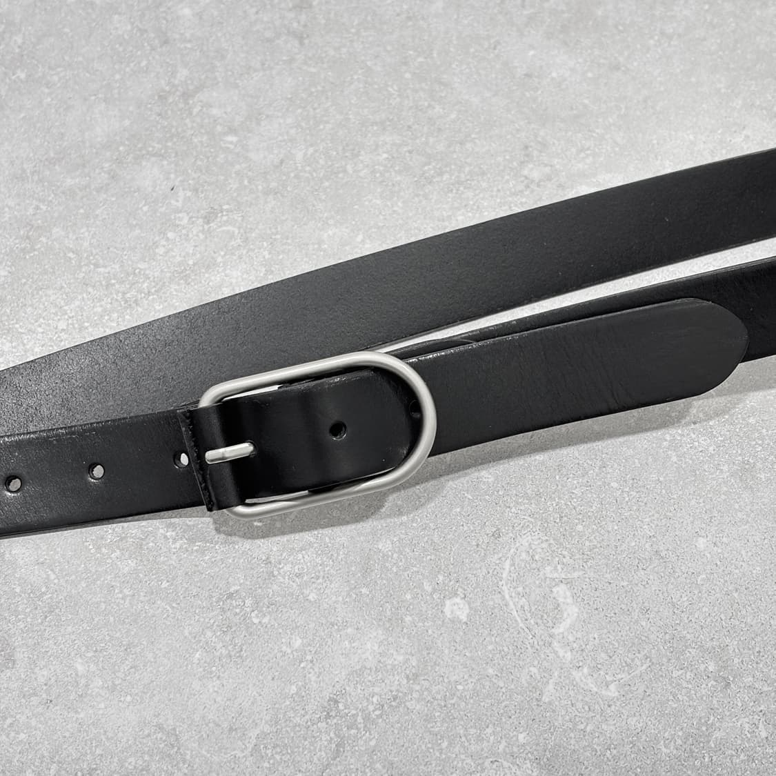 Oribell 로렌 캐주얼 버클 이탈리아 소가죽 웨스턴 벨트 블랙 상품이미지1