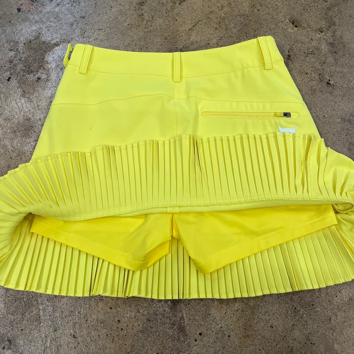 [정품/1] WAAC 옐로우 플리츠 스커트 b18 상품이미지5