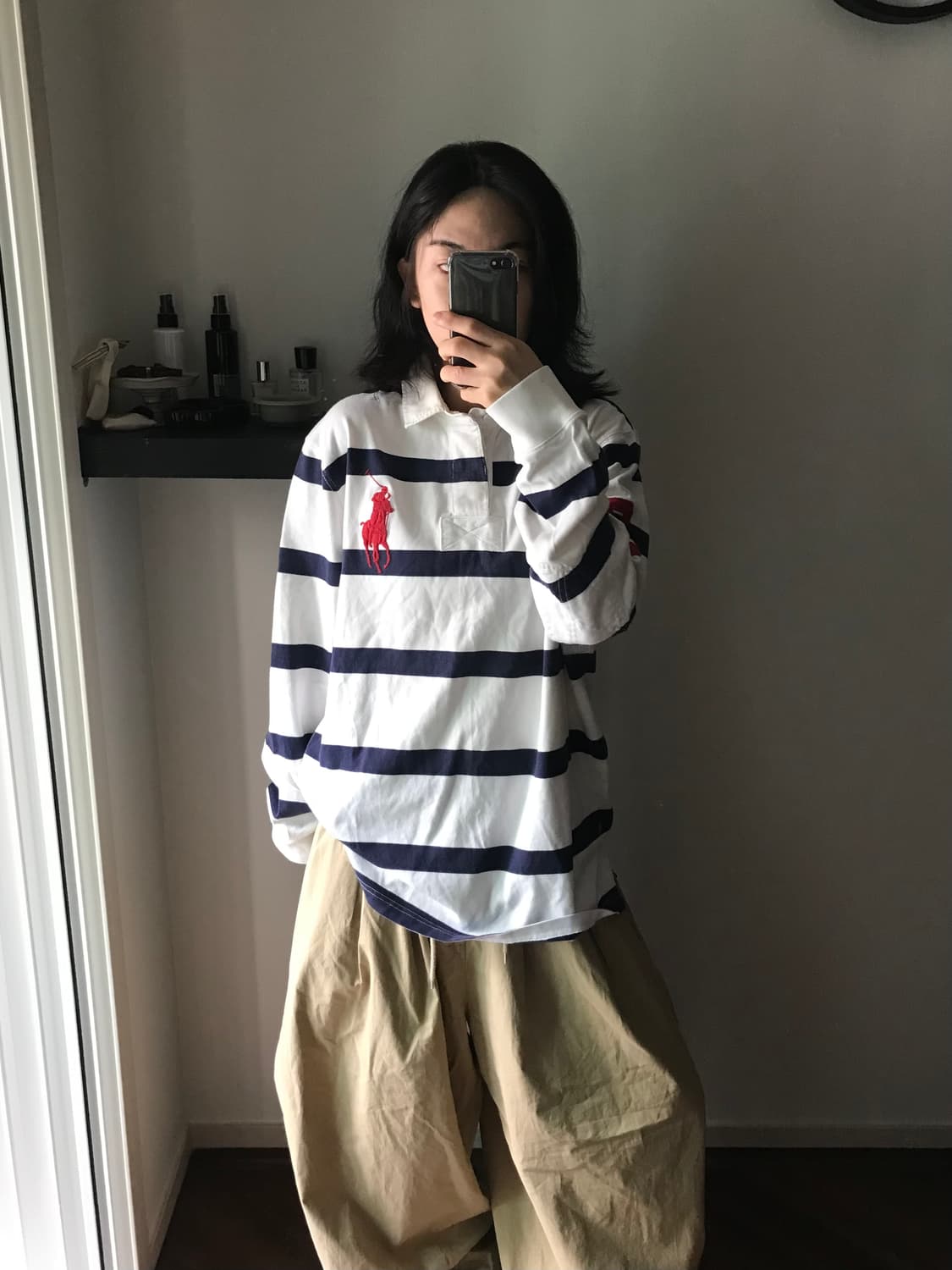 폴로 랄프로렌 빅 포니 로고 커스텀핏 스트라이프 럭비티 상품이미지2