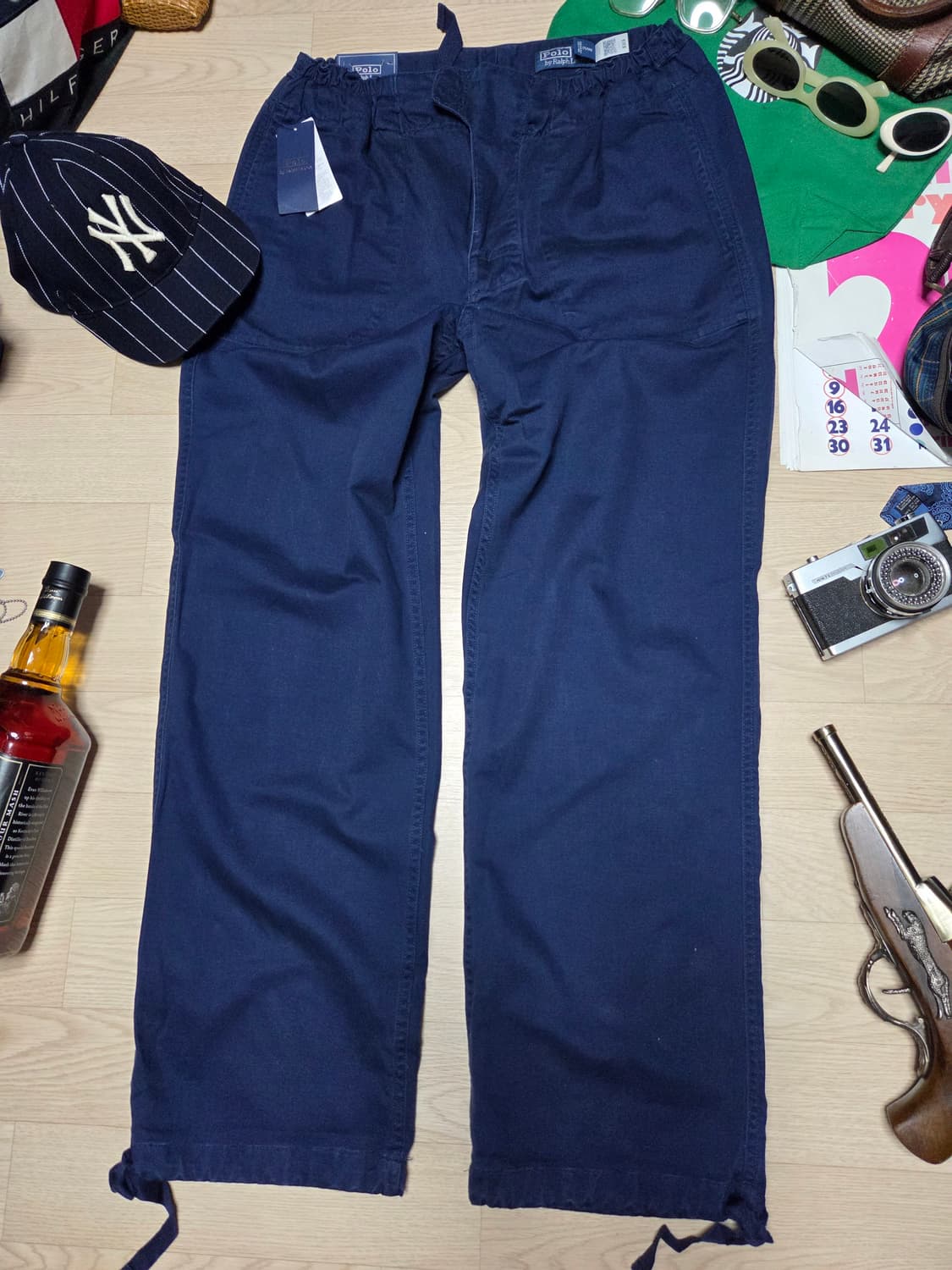 (새상품)POLO RALPH LAUREN 네이비 마린 스트링 팬츠 면바지 상품이미지4