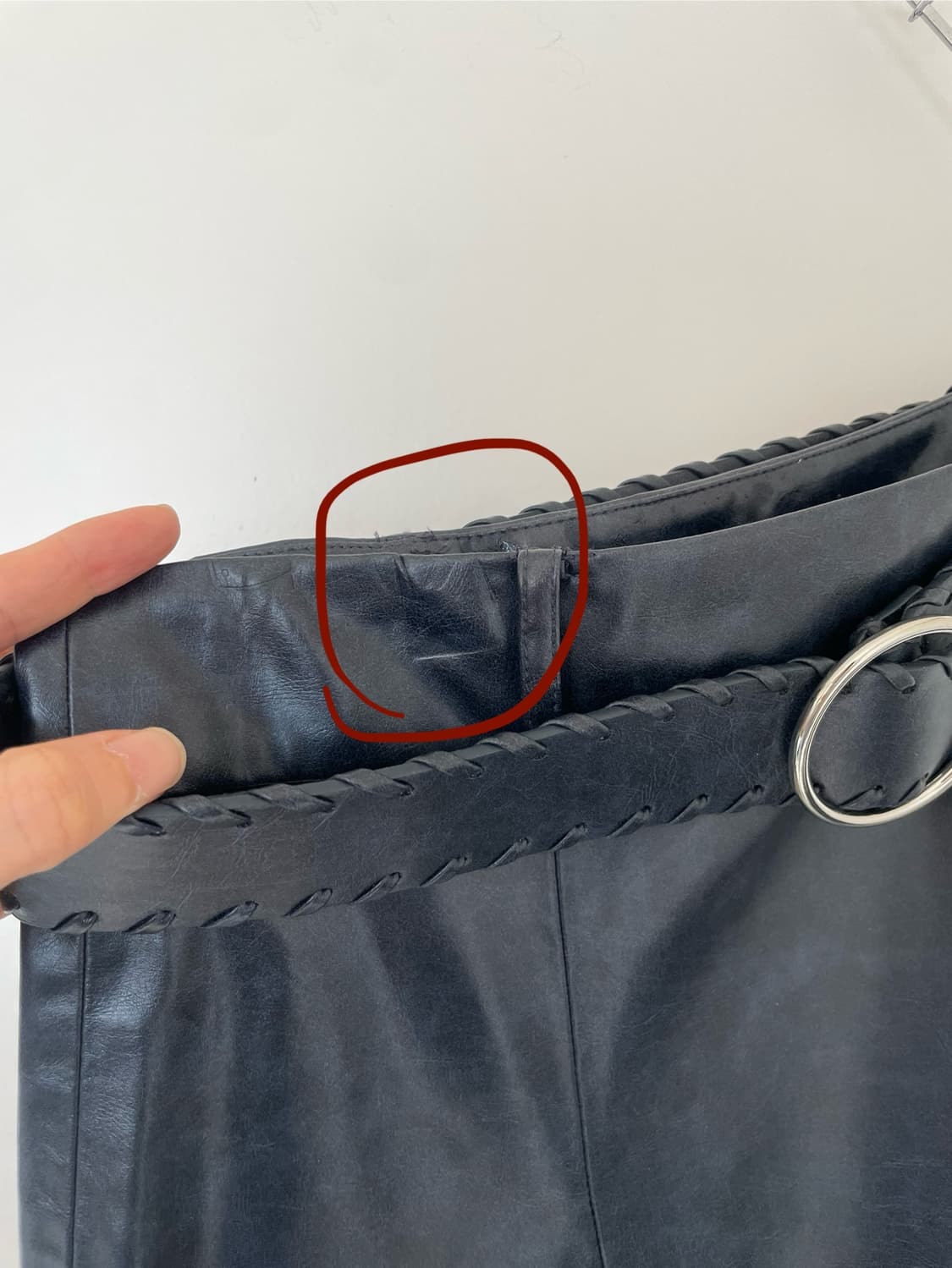 ZARA 벨트 레더 스커트 M 상품이미지4