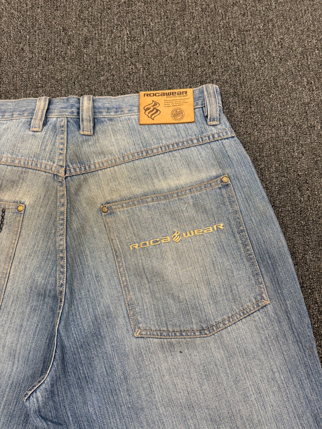 36) 로카웨어 빈티지 y2k 핸드드로잉 커스텀 연청 힙합팬츠 상품이미지8