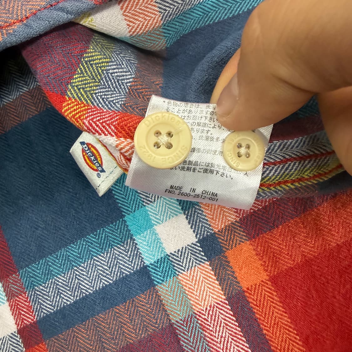 (L)JPN 디키즈 Dickies 워크웨어 투포켓 체크셔츠 상품이미지4