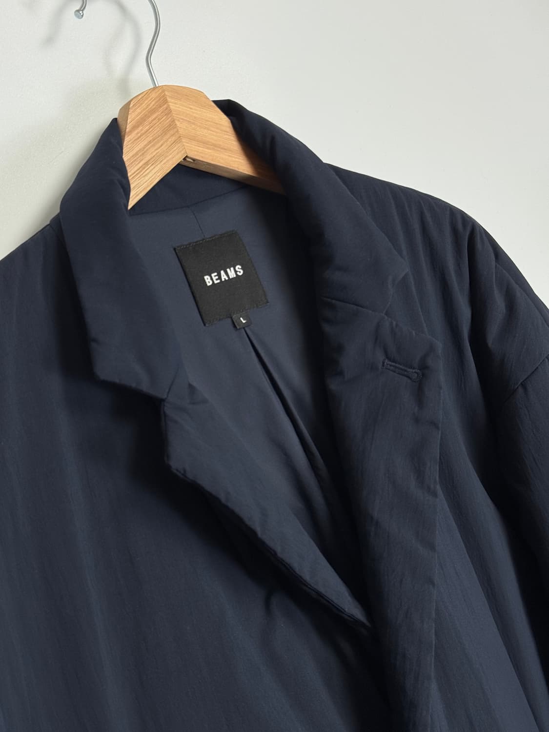 빔즈 안솜 패딩 오버 코트 네이비 L 상품이미지4