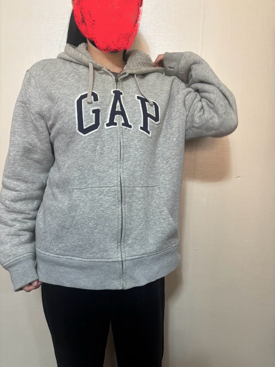 갭 GAP 로고 후드 집업 그레이 상품이미지1