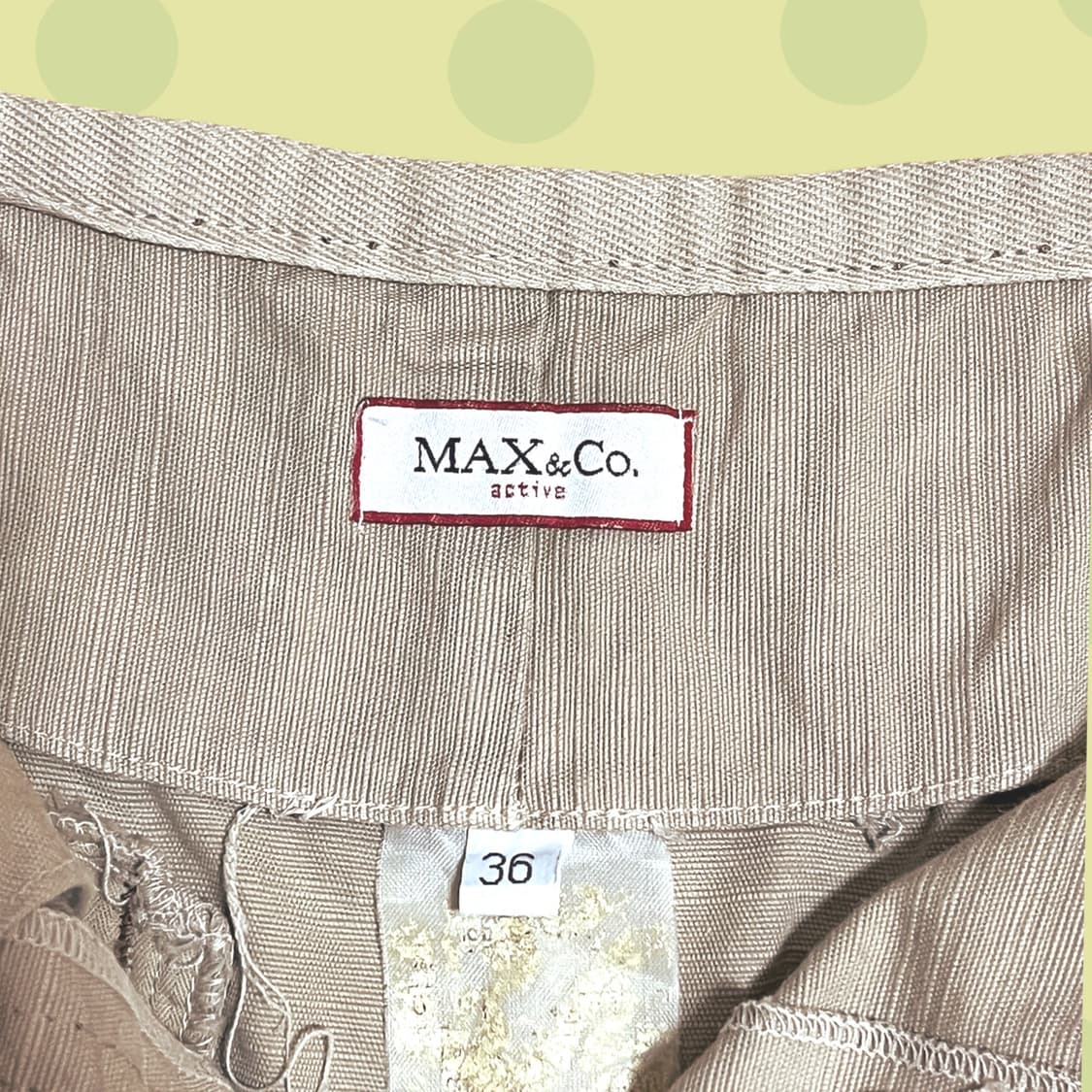 빈티지 막스앤코 베이지 코튼 슬릿 스커트 상품이미지5