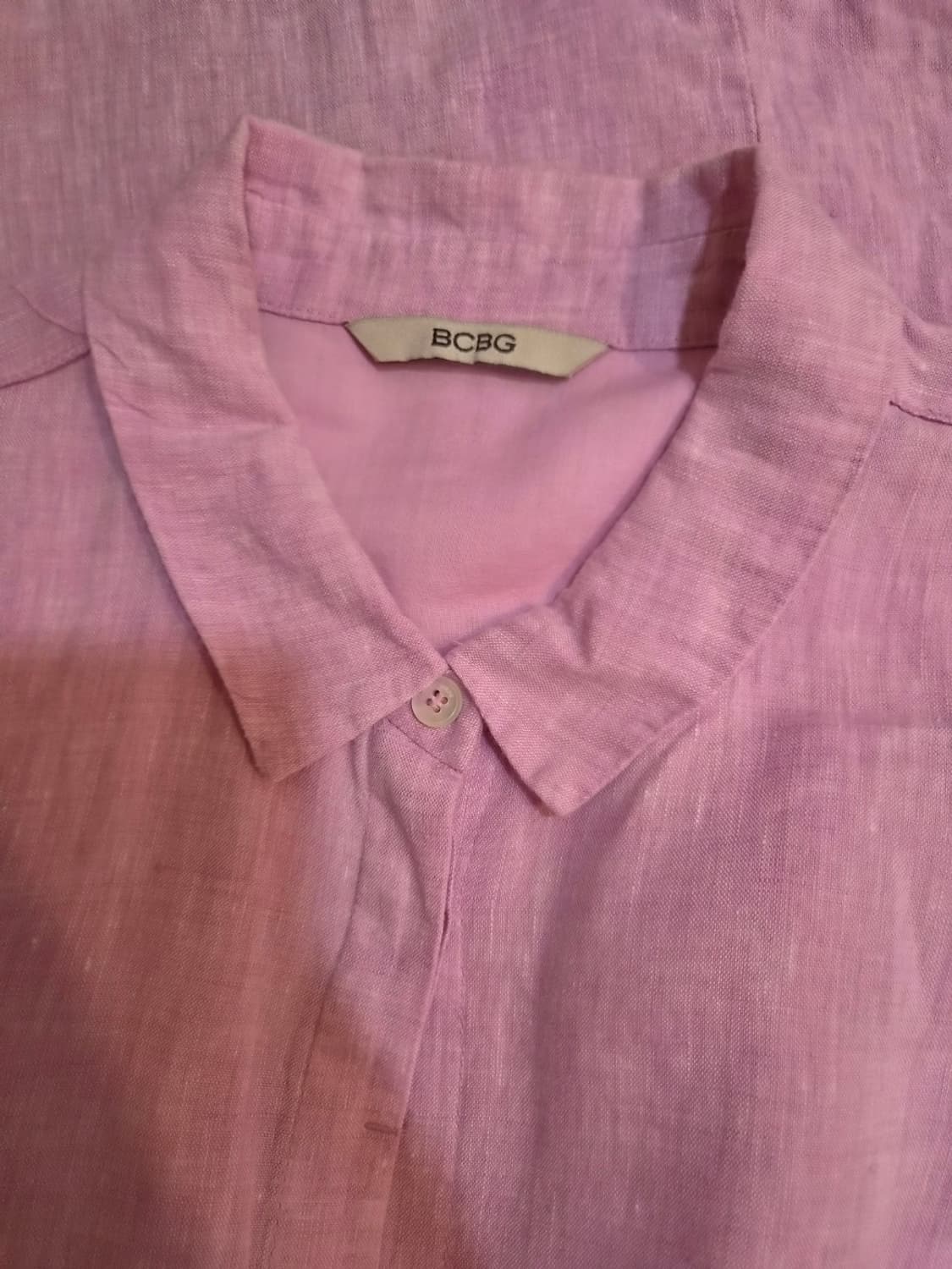 BCBG 여성 핑크린넨롱셔츠 85-94-155사이즈 상품이미지6