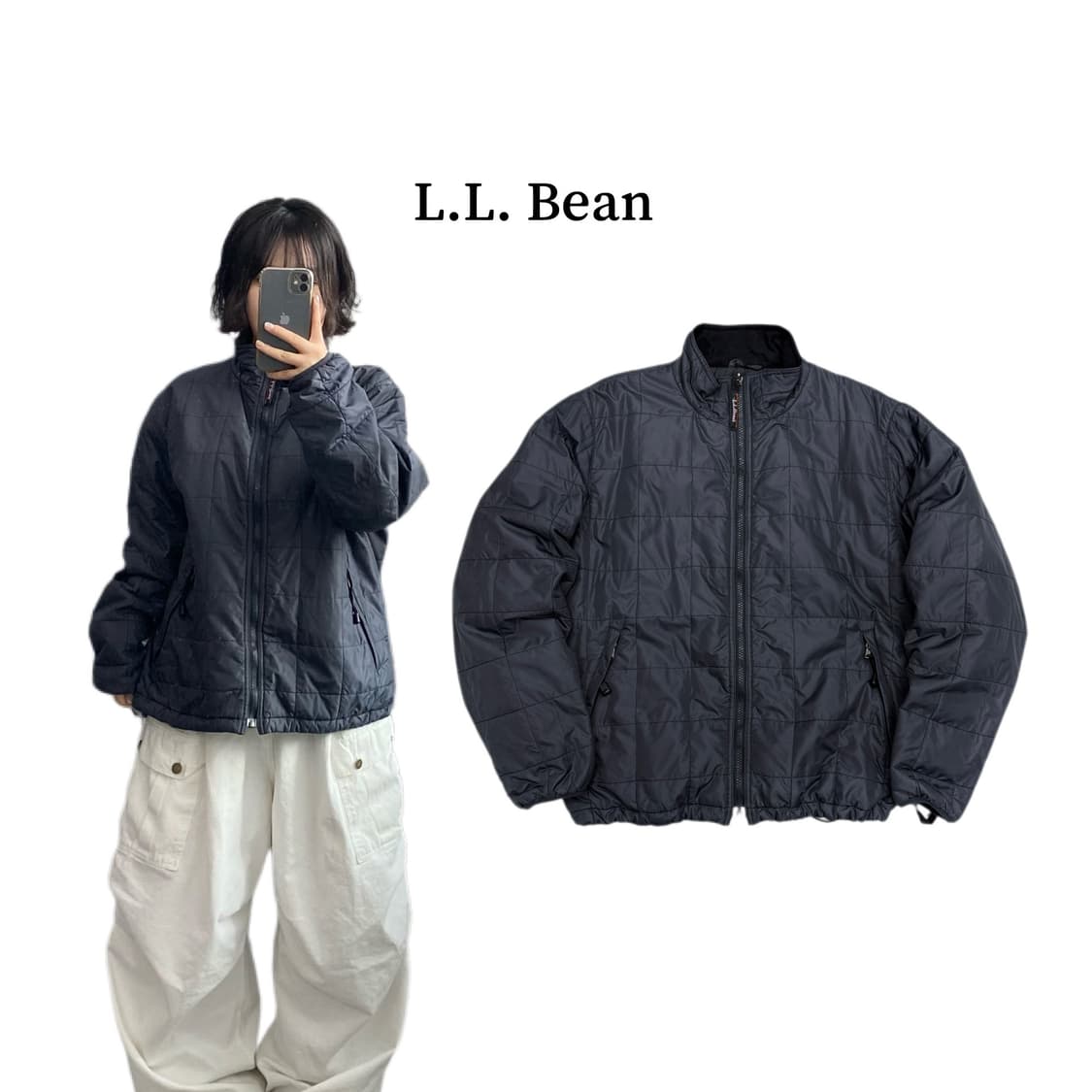 엘엘빈 고프코어 경량패딩 자켓 블랙 상품이미지1