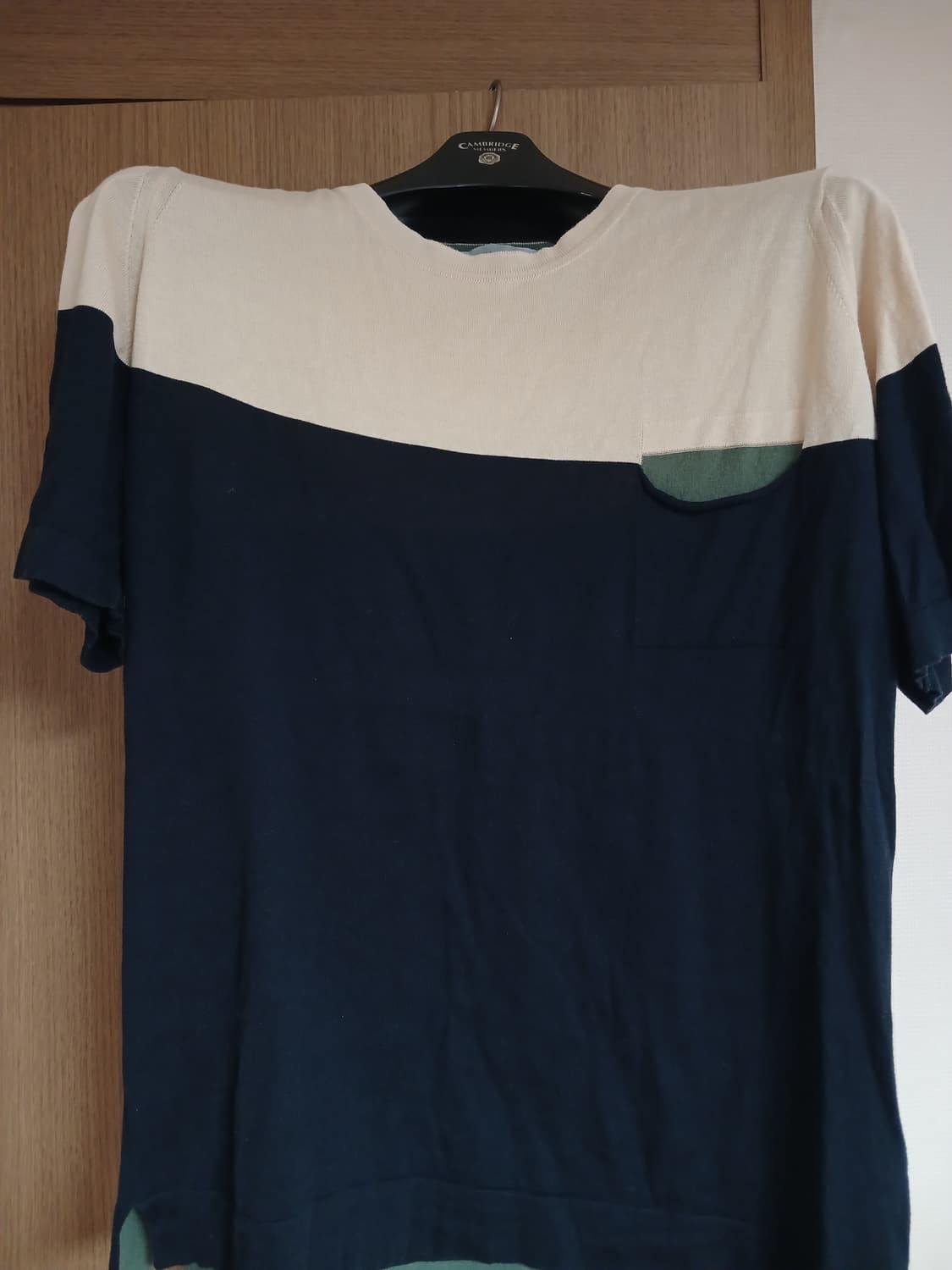 존 스메들리 배색 반팔 여름 니트 티셔츠L 상품이미지1