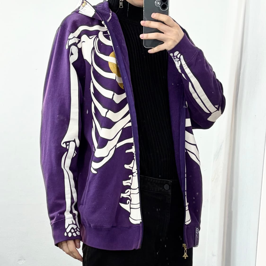 (칸예 착용) LRG 스컬 본 후드 집업 상품이미지5