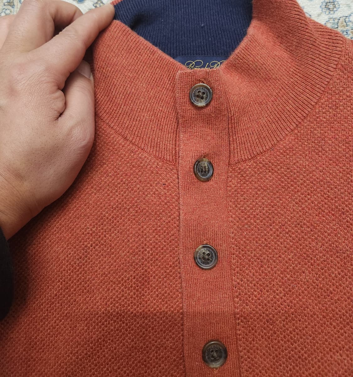브룩스브라더스 버튼업 캐시미어 니트 오렌지 M 상품이미지3
