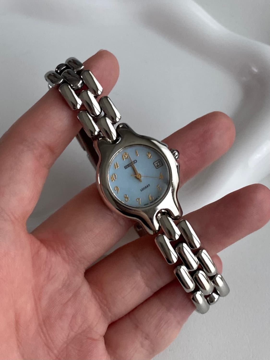 Seiko 세이코 Lucent 루센트 데이트 라이트블루 쿼츠 상품이미지5