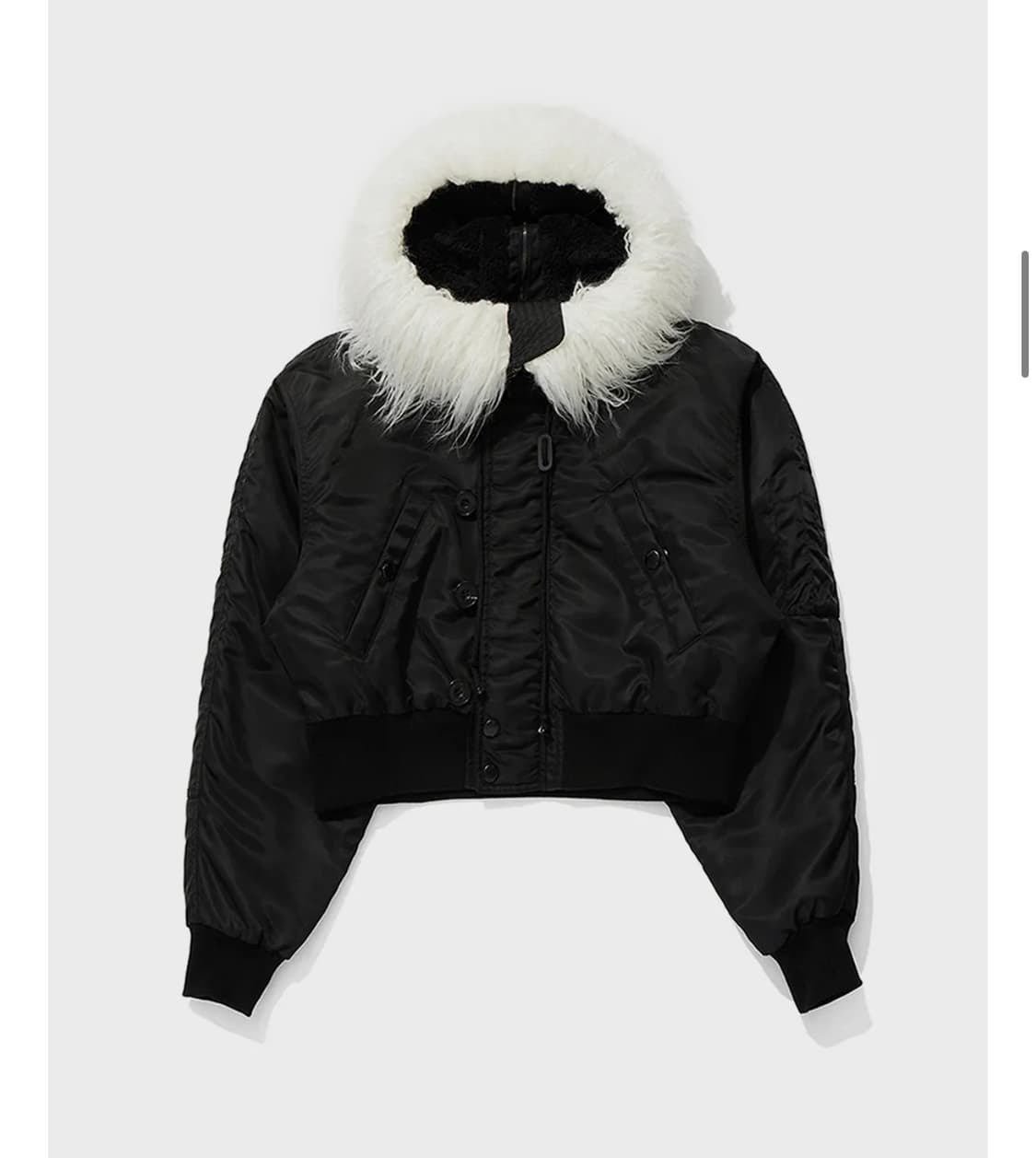 Openyy faux fur zipper hood ma1 (black) 상품이미지1