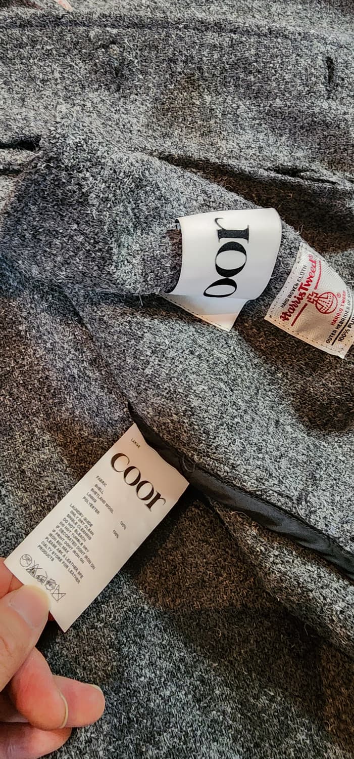 (새상품)쿠어 해리스트위드 오버핏 셔켓 L 상품이미지10