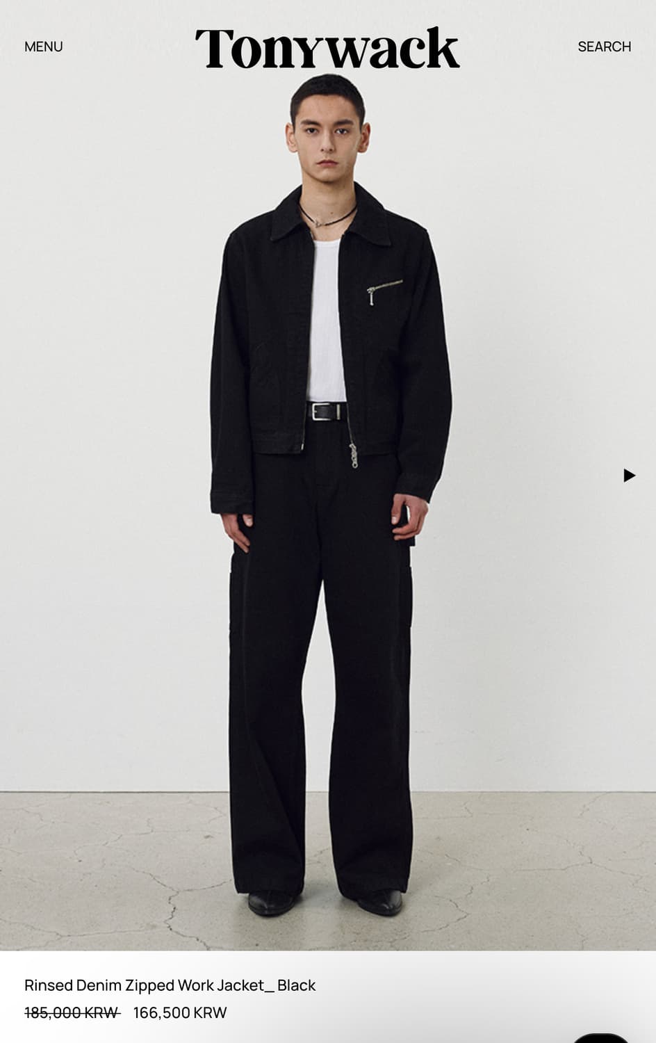 Tonywack RinsedDenimZippedWorkJacket XL 상품이미지3