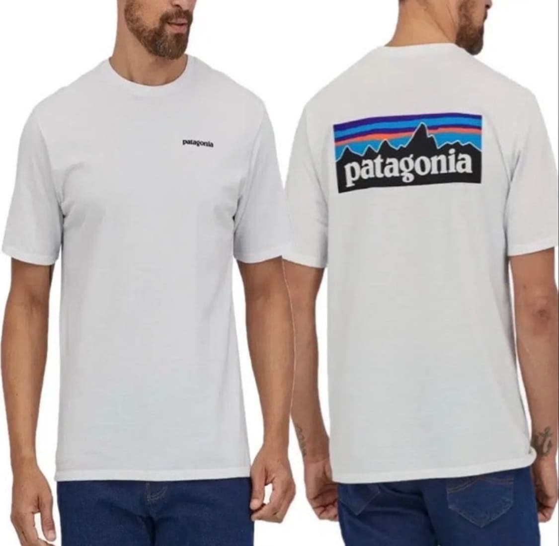 파타고니아 P-6 반팔 티셔츠 남여공용 화이트 XL사이즈 판매 상품이미지1