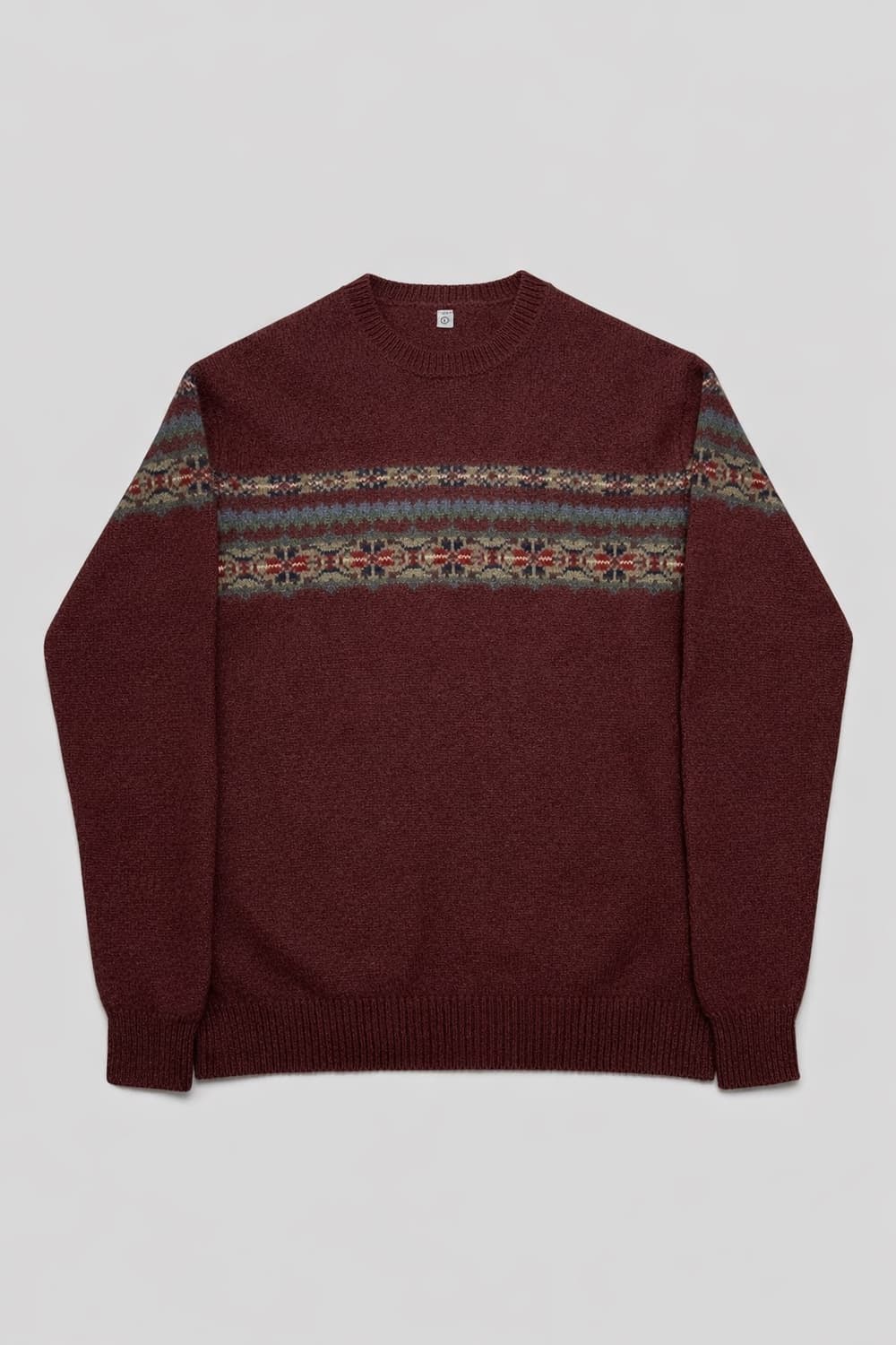 JPN 유니클로 울100% 페어아일 니트 버건디 L 상품이미지1