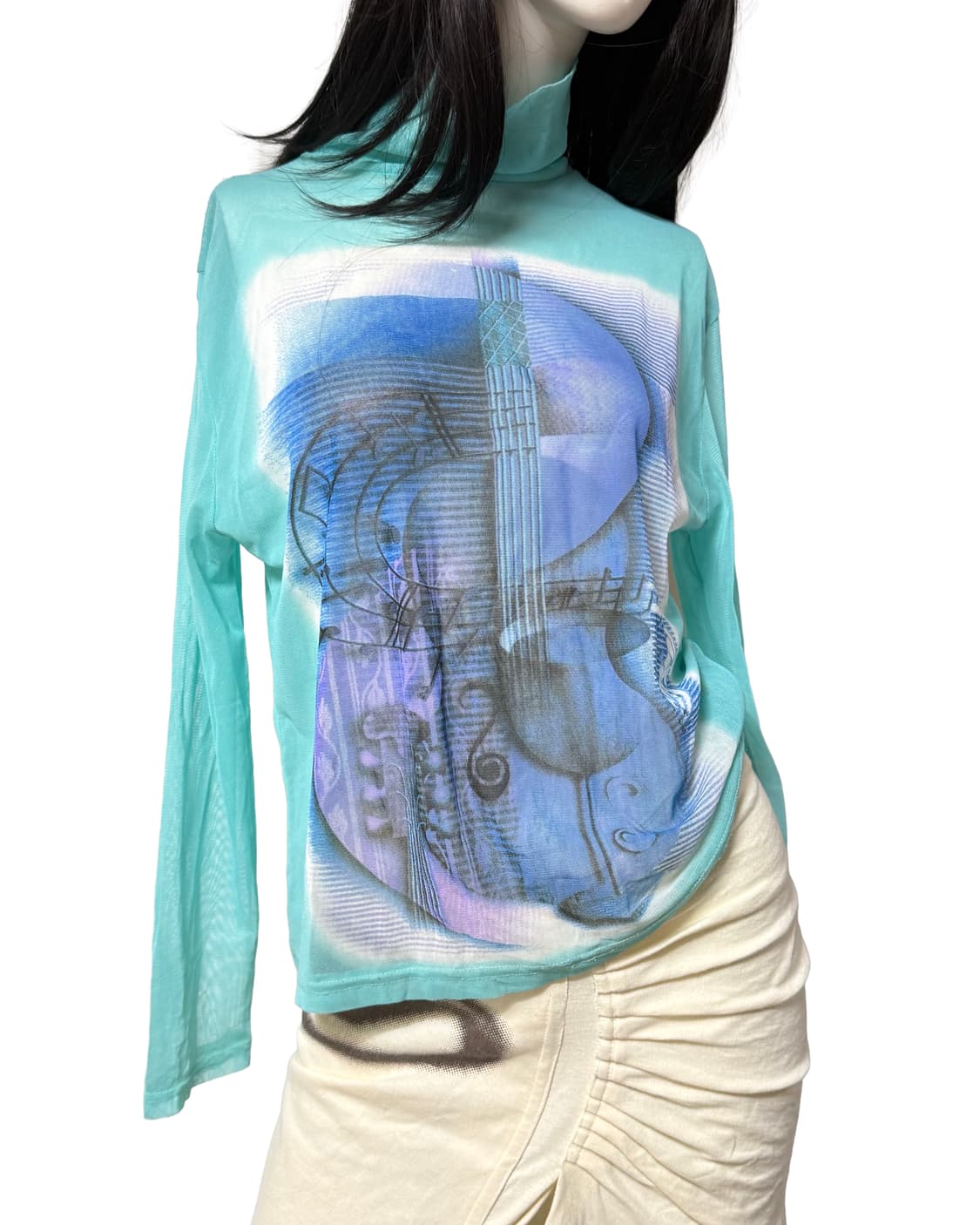 빈티지 y2k 매쉬 목폴라 탑 상품이미지1