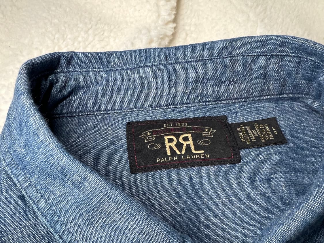 [L] RRL 인디고 샴브레이 워크셔츠 상품이미지2