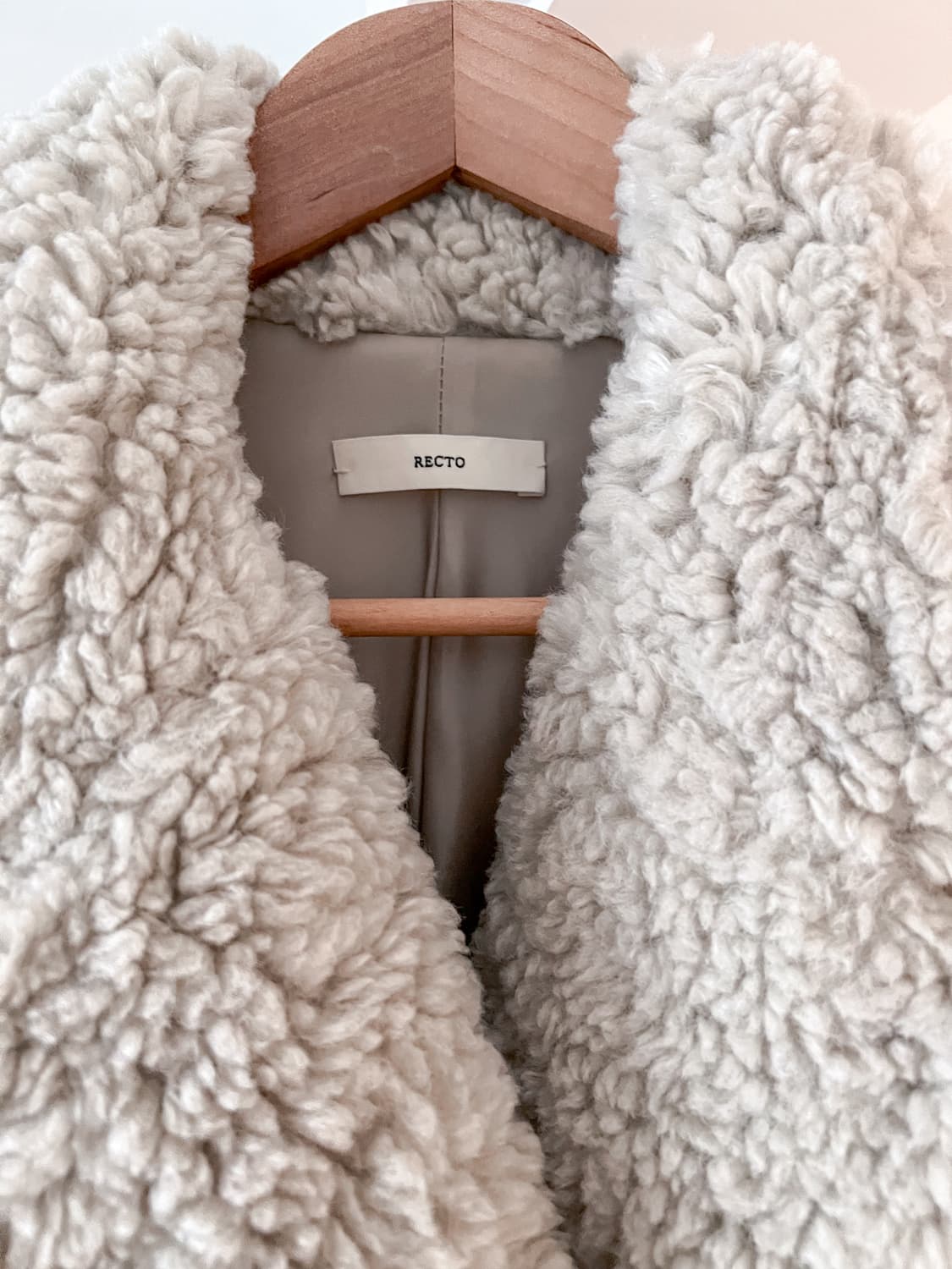 렉토 에코 퍼 더블 브레스트 테디 코트 S 상품이미지5